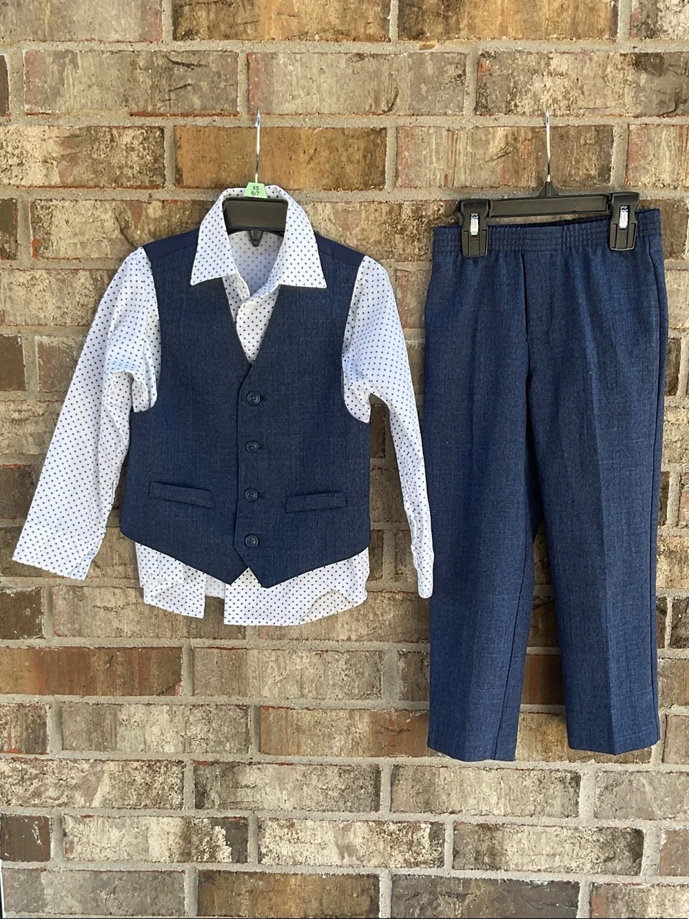 Take 50% OFF- Van Heusen 3pcs Boys Navy Blue Dress Vest, Shirt&Pants Set, Size-5